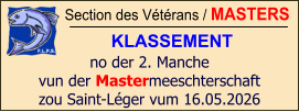 Section des Vétérans / MASTERS KLASSEMENT no der 2. Manche vun der Mastermeeschterschaft zou Saint-Léger vum 16.05.2026