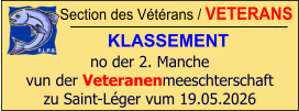Section des Vétérans / VETERANS KLASSEMENT  no der 2. Manche vun der Veteranenmeeschterschaft zu Saint-Léger vum 19.05.2026