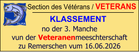 Section des Vétérans / VETERANS KLASSEMENT  no der 3. Manche vun der Veteranenmeeschterschaft zu Remerschen vum 16.06.2026