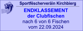Sportfëscherveräin Kirchbierg ENDKLASSEMENT  der Clubfischen  nach 6 von 6 Fischen vom 22.09.2024