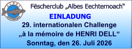 Fëscherclub „Albes Eechternoach“ 29. internationalen Challenge  „à la mémoire de HENRI DELL“ Sonntag, den 26. Juli 2026  EINLADUNG
