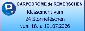 CARPODRÔME de REMERSCHEN Klassement vum 24 Stonnefëschen vum 18. a 19..07.2026