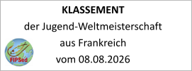 KLASSEMENT  der Jugend-Weltmeisterschaft aus Frankreich vom 08.08.2026