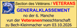 Section des Vétérans / VETERANS GENERALKLASSEMENT  no der 6. Manche vun der Veteranenmeeschterschaft zu Bech-Kleinmacher vum 03.10.2026