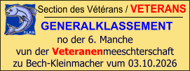 Section des Vétérans / VETERANS GENERALKLASSEMENT  no der 6. Manche vun der Veteranenmeeschterschaft zu Bech-Kleinmacher vum 03.10.2026