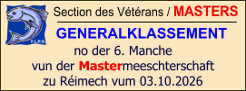 Section des Vétérans / MASTERS GENERALKLASSEMENT no der 6. Manche vun der Mastermeeschterschaft zu Réimech vum 03.10.2026