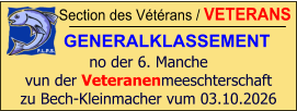 Section des Vétérans / VETERANS GENERALKLASSEMENT  no der 6. Manche vun der Veteranenmeeschterschaft zu Bech-Kleinmacher vum 03.10.2026